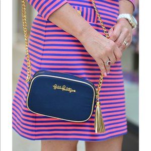 Lilly Pulitzer Cross Town Clutch navy crossbody